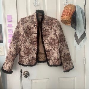 Vintage Y2K Floral Brown Women's Jacket